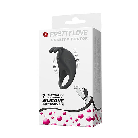 Pretty Love Rechargeable Rabbit Vibrator Cockring by Baile