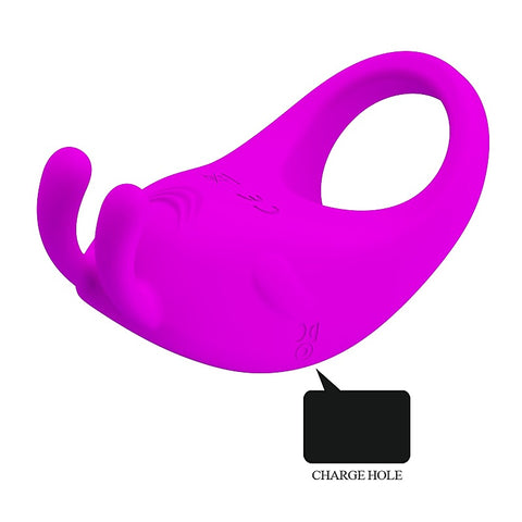 Pretty Love Rechargeable Rabbit Vibrator Cockring by Baile
