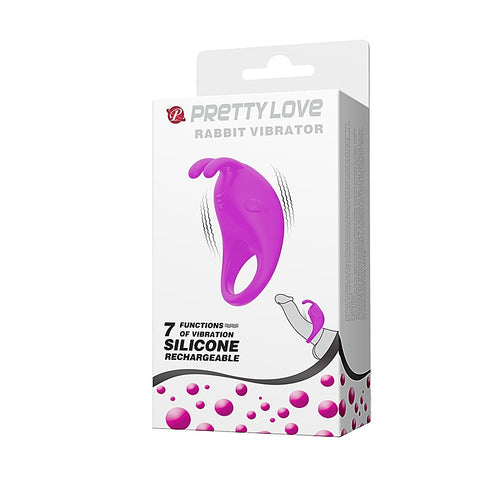 Pretty Love Rechargeable Rabbit Vibrator Cockring by Baile