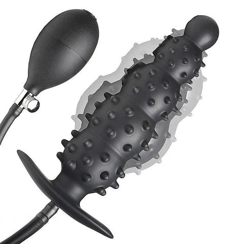 Ribbed Textured Inflatable Anal Plug by BDStyle