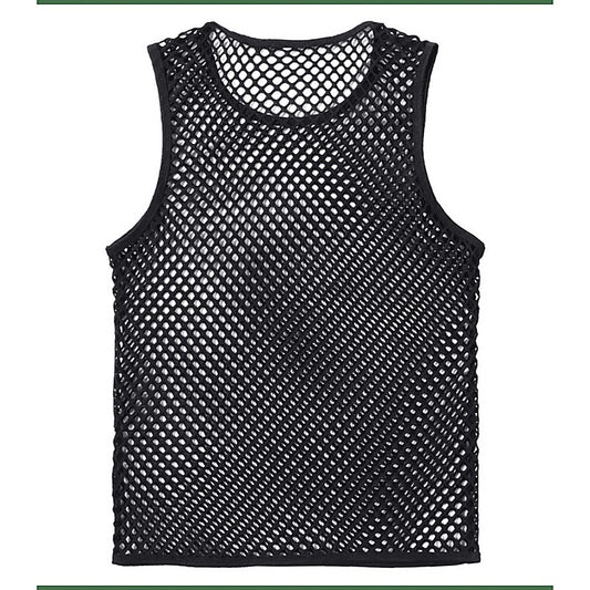 Men's Mesh Singlet with Black Binding by Love In Leather