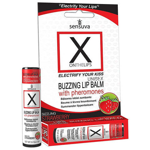 On X on the LIPS With Pheromones Buzzing Lip Balm