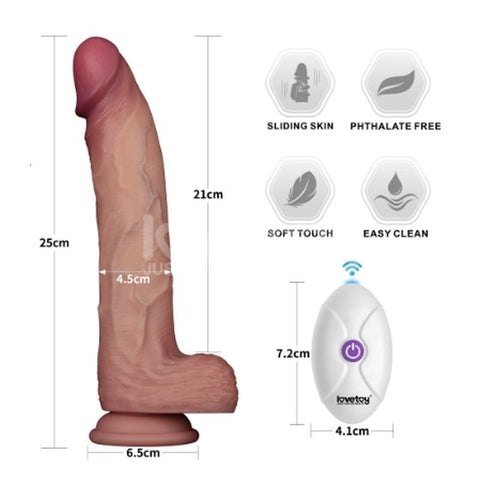 8.5" Vibrating Silicone Dong Remote by Lovetoy