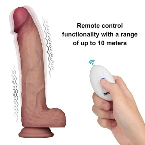 8.5" Vibrating Silicone Dong Remote by Lovetoy