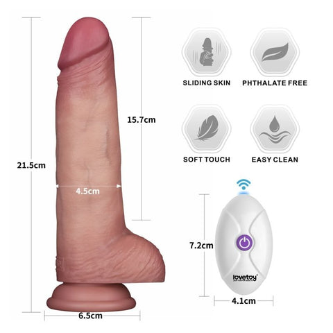 8.5" Vibrating Silicone Dong Remote by Lovetoy