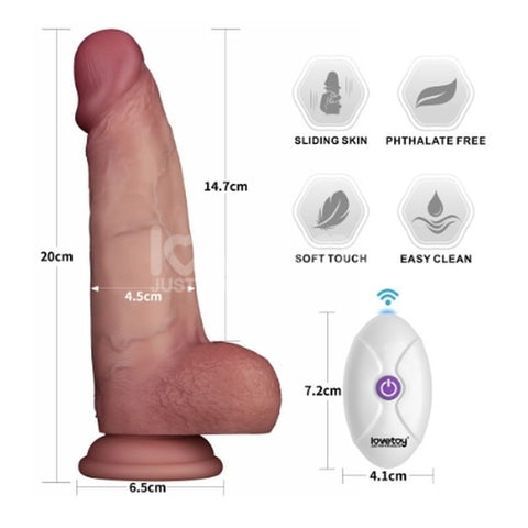 8.5" Vibrating Silicone Dong Remote by Lovetoy