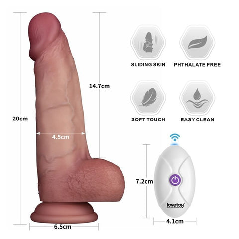 8.5" Vibrating Silicone Dong Remote by Lovetoy