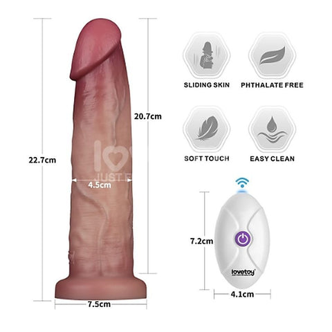 Vibrating Sliding Skin Pro II Silicone Dong by Lovetoy