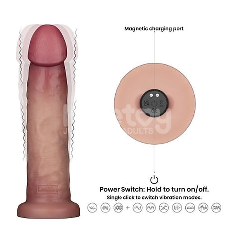 Vibrating Sliding Skin Pro II Silicone Dong by Lovetoy