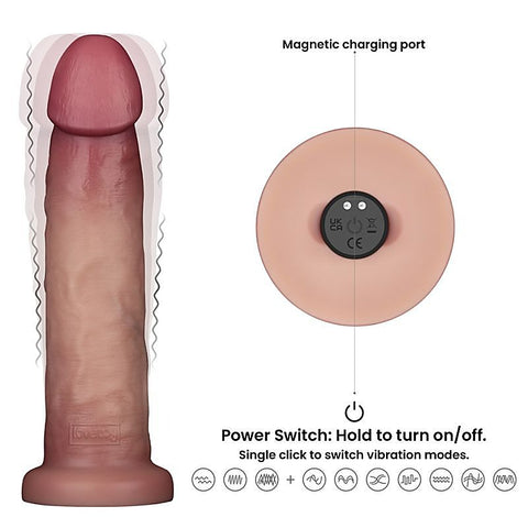 Vibrating Sliding Skin Pro II Silicone Dong by Lovetoy