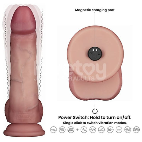 Vibrating Sliding Skin Pro II Silicone Dong by Lovetoy
