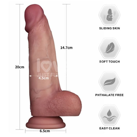 7.5" Dual Layer Silicone Dong by Lovetoy