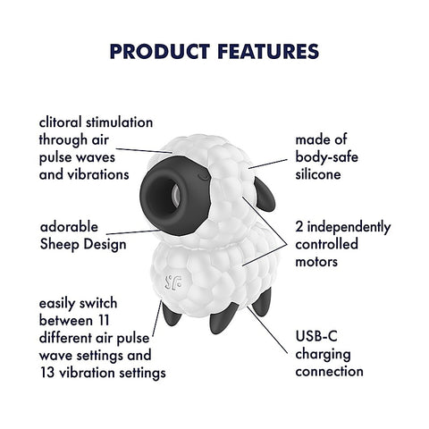 Dreamy Sheep Vibrating Air Pulse Stimulator by Satisfyer