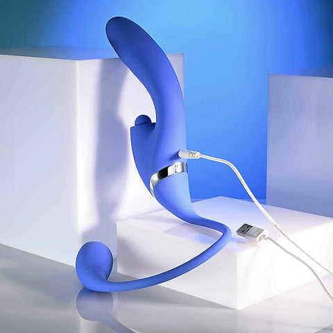 ALL IN USB Rechargeable Triple Stimulating Vibrator