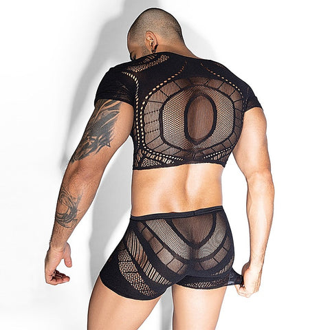 Sexy Extreme Plunge Boys Bodysuit by Love In Leather