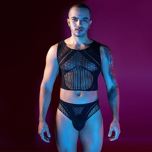 Men's Sleeveless Top & Briefs Set by Love In Leather