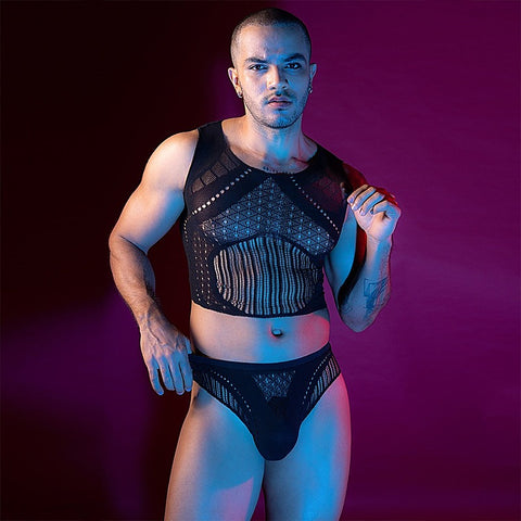 Men's Sleeveless Top & Briefs Set by Love In Leather