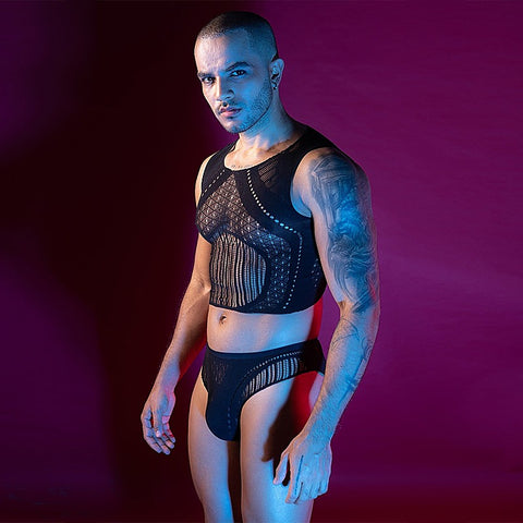 Men's Sleeveless Top & Briefs Set by Love In Leather