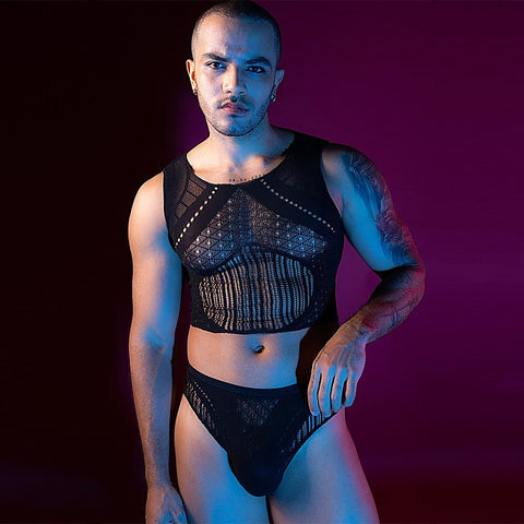 Men's Sleeveless Top & Briefs Set by Love In Leather