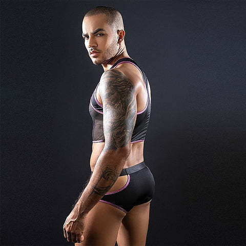 Sleeveless Top & Trunks With Cut Outs by Love In Leather