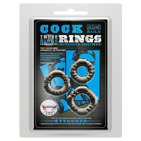Pretty Love YVONNE Combo Male Cock Ring Set by Baile