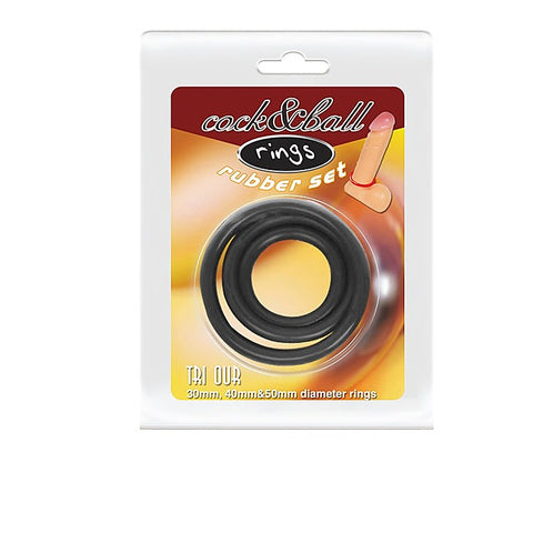 Pretty Love Rubber Set Men's Cock Ring Set by Baile