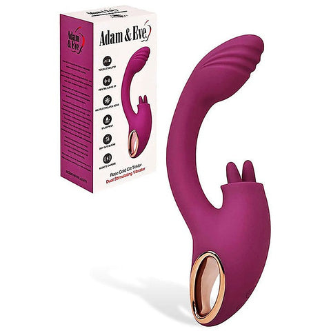Rose Gold Clit Tickler Rabbit Vibrator by Adam & Eve