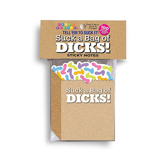 Suck A Bag Of Dicks Sticky Notes 100 Pack by Little Genie