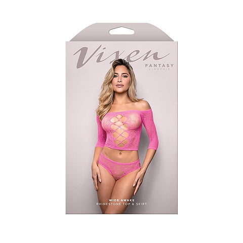 Vixen Wide Awake Rhinestone Top & Panty by Fantasy Lingerie