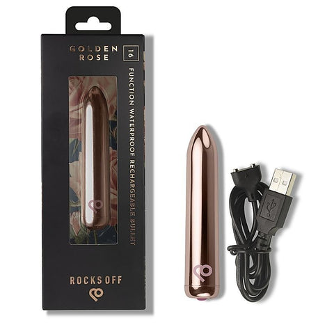 Golden Rose Rechargeable Bullet Vibrator by Rocks Off