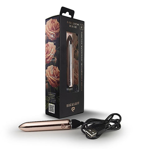 Golden Rose Rechargeable Bullet Vibrator by Rocks Off