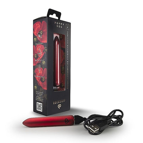 Poppy Red Rechargeable Bullet Vibrator by Rocks Off