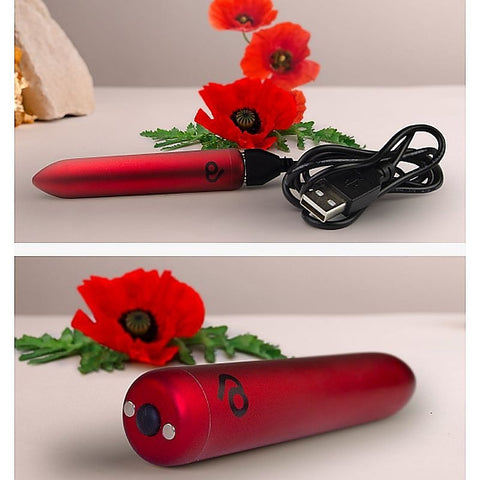 Poppy Red Rechargeable Bullet Vibrator by Rocks Off