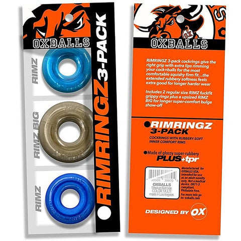 RimRingz 3 Piece Multi Size Stretchy Cock Ring by OxBalls