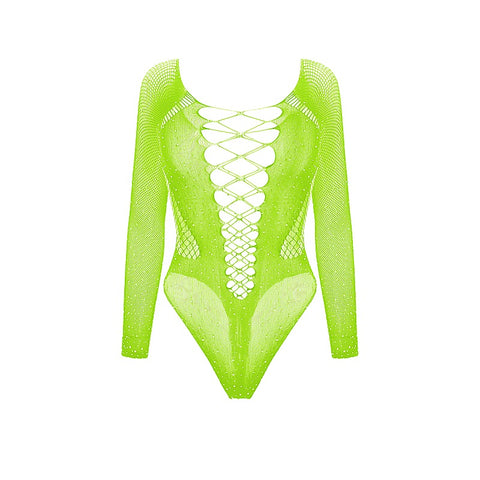 Rhinestone Sexy Womens Bodysuit by Love In Leather
