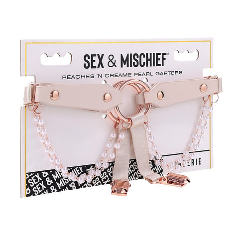 Peaches 'n CreaMe Pearl Garters by Sportsheets