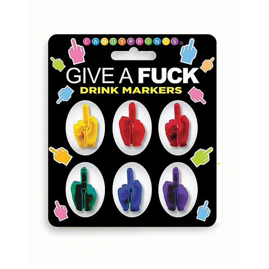 Give A Fuck Drink Markers Set of 6 by Little Genie