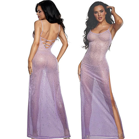 DreamGirl Ombre Glitter Mesh Gown Kimono'