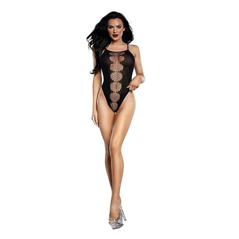 Fishnet Peek-A-Boo Womens Teddy by Dream Girl Lingerie