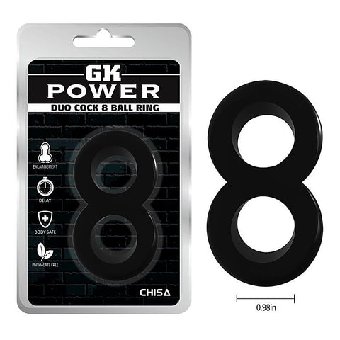 Duo Cock 8 Ball Erection Enhancer Penis Ring by Chisa