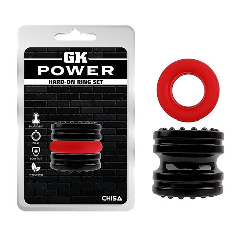 Hard On 2 Piece Men's Cock Ring Set by Chisa