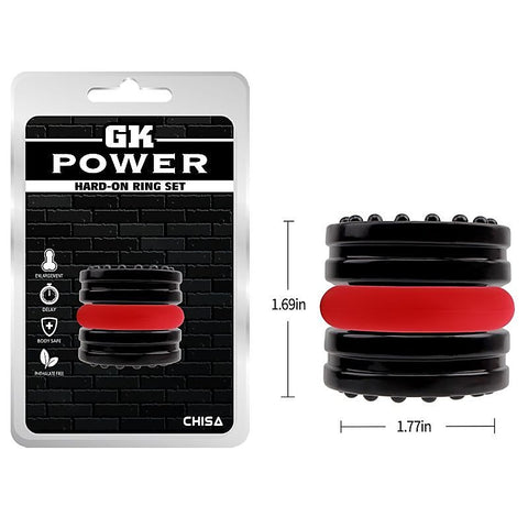 Hard On 2 Piece Men's Cock Ring Set by Chisa