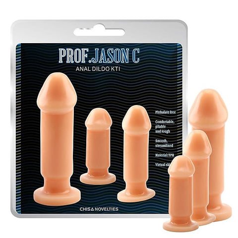 Realistic Cock Shape 3 Piece Anal Training Kit by Chisa