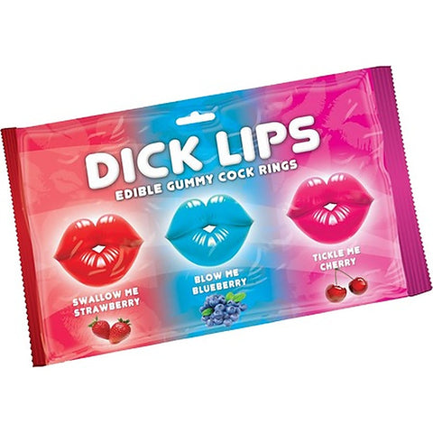 Dick Lips Gummy Cock Rings 3 Pack by Hott Products