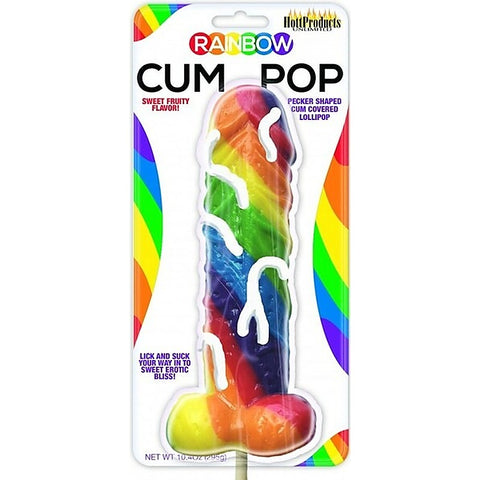 Pecker Shaped Cum Covered Rainbow Lollipop by Hott Products
