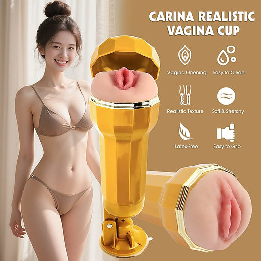 Carina Realistic Vagina Vibrating Cup by Chisa