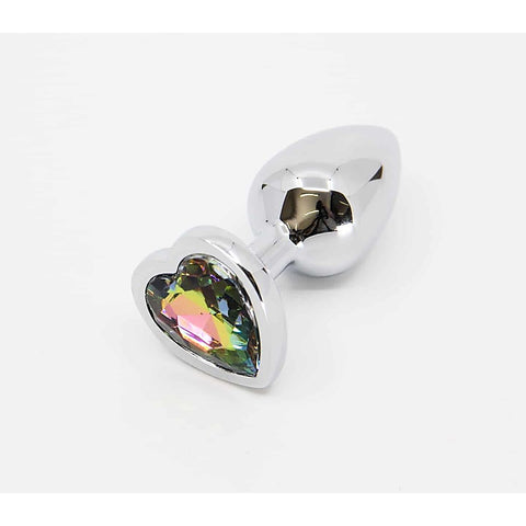 Butt Plug with Heart Gem Pride/Rainbow by Love In Leather