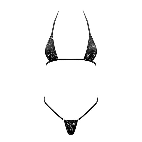Rhinestone Embellished Micro Bikini by Love In Leather