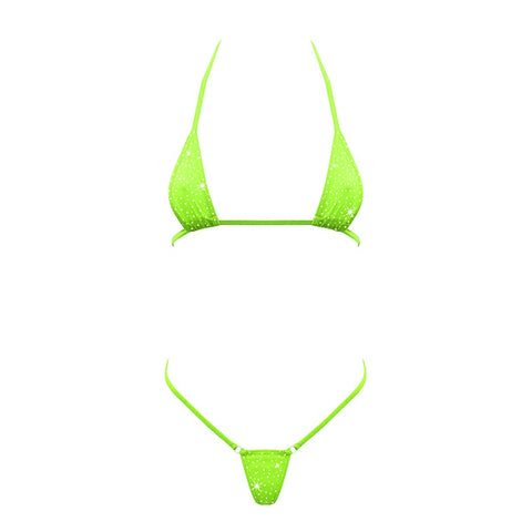 Rhinestone Embellished Micro Bikini by Love In Leather