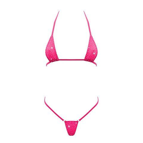 Rhinestone Embellished Micro Bikini by Love In Leather
